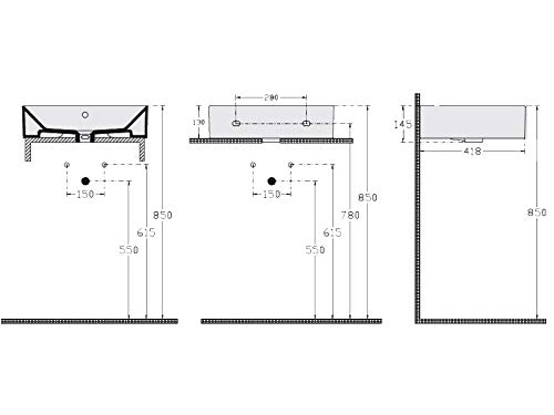 Aqua-Bagno-Design-Waschbecken-Haengewaschbecken-Aufsatzwaschbecken-Waschtisch-aus-hochwertiger-Keramik-eckig-KS50-50-x-42-cm-Weiss-0-3