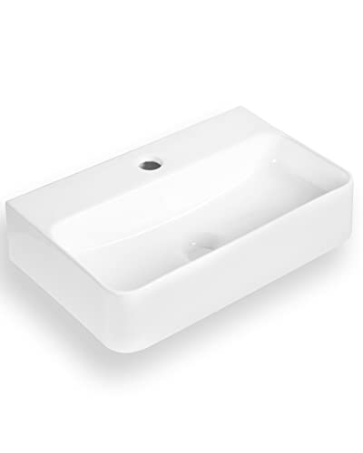 Art-of-Baan-Premium-Waschbecken-eckig-Hochglanz-Aufsatzwaschbecken-Keramik-Becken-fuer-Waschtisch-Waschschale-weiss-450-x-275-x-105-mm-0