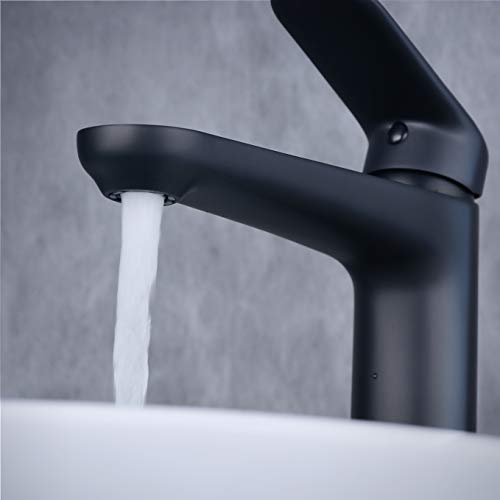 Badezimmer-Waschtischarmatur-Mischbatterie-Einhebel-Wasserhahn-Hoch-Waschbecken-Armatur-Ein-Loch-Matt-schwarz-Beelee-BL6697BH-0-3