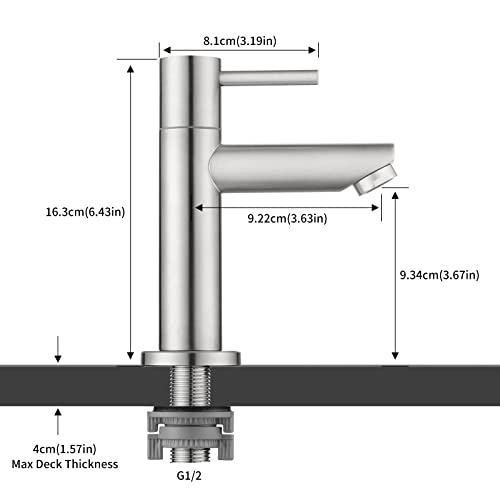 CECIPA-Chrom-Kaltwasserarmatur-mit-Anschlussschlauch-Waschbeckenarmatur-mit-Auslauf-Hoehe-934-mm-fuer-Gaeste-WC-Badezimmer-0-4