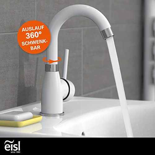 EISL-Waschtischarmatur-FUTURA-energiesparende-Waschbeckenarmatur-360-schwenkbarer-Wasserhahn-Bad-NI075FUTWCR-Weiss-mattChrom-0-0