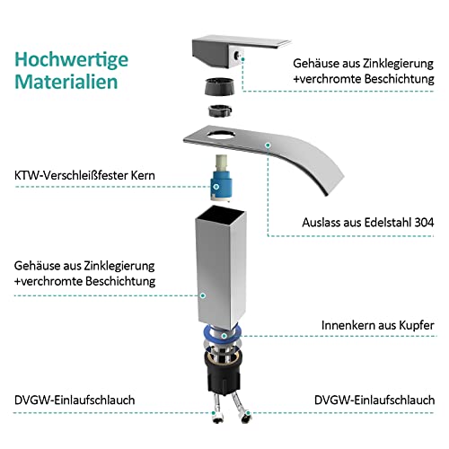 EMKE-Waschtischarmatur-Wasserfall-Wasserhahn-fuer-Badezimmer-Waschbecken-Badarmatur-Chrom-aus-Edelstahl-Einhebelmischer-fuer-Waschbecken-mit-Auslauf-Hoehe-117-mm-0-1