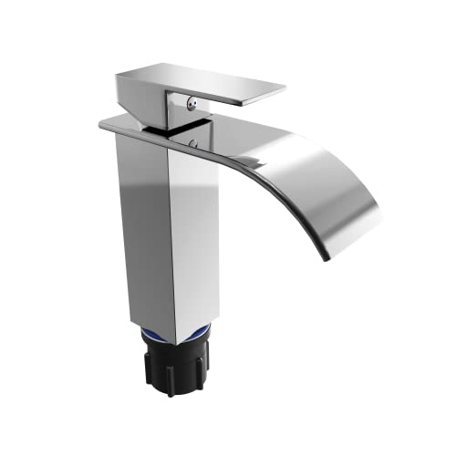 EMKE-Waschtischarmatur-Wasserfall-Wasserhahn-fuer-Badezimmer-Waschbecken-Badarmatur-Chrom-aus-Edelstahl-Einhebelmischer-fuer-Waschbecken-mit-Auslauf-Hoehe-117-mm-0-5