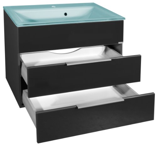 FACKELMANN-Kara-Badmoebel-Set-2-TeileGlas-WaschbeckenWaschbeckenunterschrank-mit-2-Schubladenhochwertiger-Badschrank-mit-Soft-CloseKorpus-SchwarzFront-SchwarzBreite-80-cm-0-2