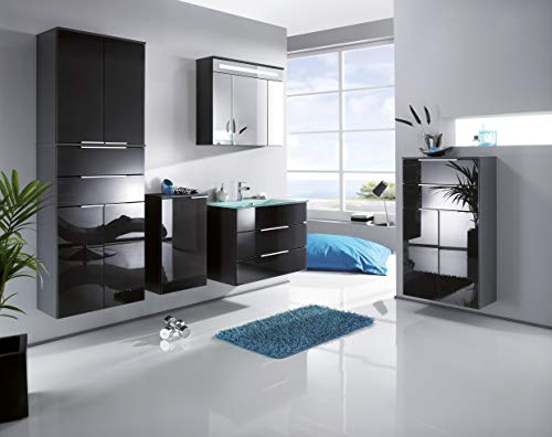 FACKELMANN-Kara-Badmoebel-Set-2-TeileGlas-WaschbeckenWaschbeckenunterschrank-mit-2-Schubladenhochwertiger-Badschrank-mit-Soft-CloseKorpus-SchwarzFront-SchwarzBreite-80-cm-0-4