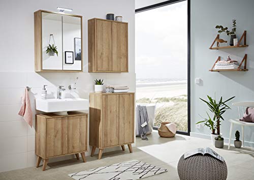 FACKELMANN-Keramik-Waschbeckenrechteckiger-Waschtisch-aus-KeramikMasse-B-x-H-x-T-ca-60-x-13-x-35-cmkubische-Formhochwertiges-Becken-fuers-Bad-und-WCFarbe-WeissBreite-60-cm-0-1