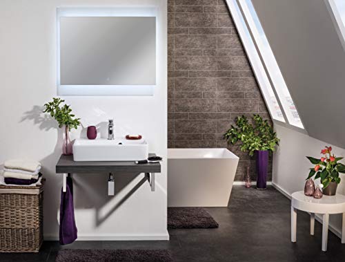 FACKELMANN-Keramik-Waschbeckenrechteckiger-Waschtisch-aus-KeramikMasse-B-x-H-x-T-ca-60-x-13-x-35-cmkubische-Formhochwertiges-Becken-fuers-Bad-und-WCFarbe-WeissBreite-60-cm-0-5