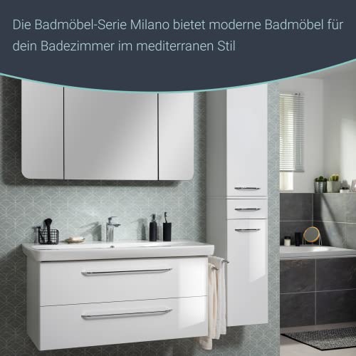 FACKELMANN-Milano-Waschbeckenunterschrank-mit-Schubladen--Unterschrank-fuer-Waschtisch-im-Bad-100-cm-x-495-cm-x-48-cm--Badschrank-haengend-in-Weiss-0-5