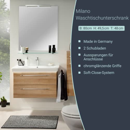FACKELMANN-Milano-Waschbeckenunterschrank-mit-Schubladen--Unterschrank-fuer-Waschtisch-im-Bad-80-cm-x-495-cm-x-48-cm--Badschrank-haengend-in-Holz-braun-0-0
