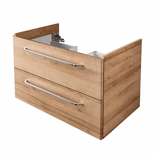 FACKELMANN-Milano-Waschbeckenunterschrank-mit-Schubladen--Unterschrank-fuer-Waschtisch-im-Bad-80-cm-x-495-cm-x-48-cm--Badschrank-haengend-in-Holz-braun-0