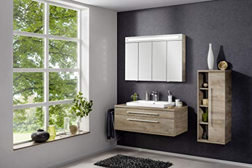 FACKELMANN-Waschtischunterschrank-Stanford-mit-BeckenausschnittSoft-Close-SystemMasse-B-x-H-x-T-ca-110-x-41-x-50-cmhochwertiger-BadschrankKorpus-Braun-hellFront-Braun-hell-0-1