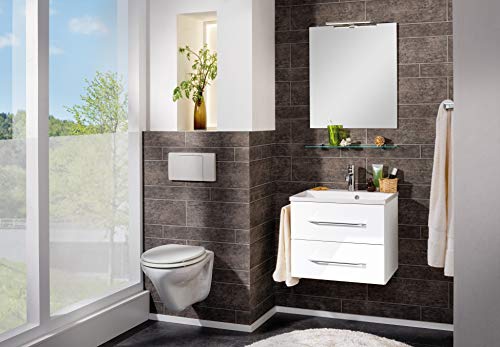 FACKELMANN-Waschtischunterschrank-inkl-Gussbecken-BCLEVERSoft-Close-SystemMasse-B-x-H-x-T-ca-60-x-485-x-46-cmMoebel-fuers-WC-oder-BadezimmerSchrank-WeissBecken-Weiss-0-3