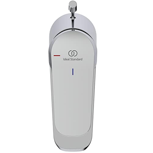 Ideal-Standard-B1711AA-Waschtischarmatur-Ceraflex-Metall-Zugknopf-Ablaufgarnitur-G1--Bluestart-Funktion-Ausladung-101-mm-Auslaufhoehe-68-mm-chrom-0-1