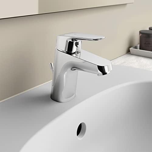 Ideal-Standard-B1711AA-Waschtischarmatur-Ceraflex-Metall-Zugknopf-Ablaufgarnitur-G1--Bluestart-Funktion-Ausladung-101-mm-Auslaufhoehe-68-mm-chrom-0-3