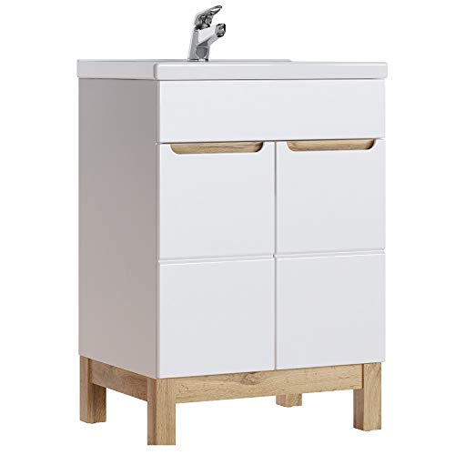 Lomadox-Badmoebel-Waschplatz-Set-in-Hochglanz-weiss-mit-Eiche-60cm-Waschtisch-Unterschrank-mit-Keramik-Waschbecken-LED-Spiegelschrank-0-0