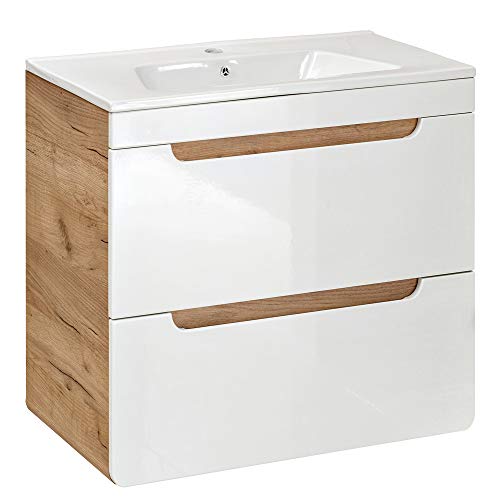 Lomadox-Komplett-Badezimmer-Set-in-Hochglanz-weiss-mit-Wotaneiche-60cm-Keramik-Waschtisch-mit-Unterschrank-LED-Spiegelschrank-Hochschrank-0-0