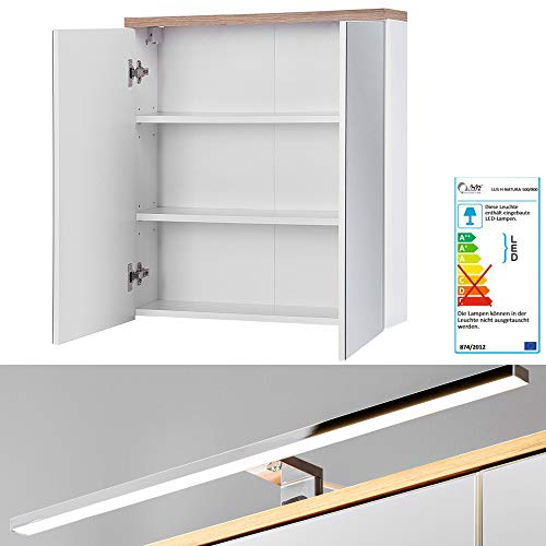 Lomadox-Komplett-Badezimmer-Set-in-Hochglanz-weiss-mit-Wotaneiche-60cm-Keramik-Waschtisch-mit-Unterschrank-LED-Spiegelschrank-Hochschrank-0-3