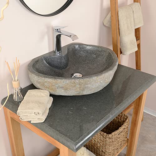 Naturstein-Waschbecken-grau-oval-50-cm-von-WOHNFREUDEN-Steinwaschbecken-mit-Hahnloch-Steinwaschbecken-Badezimmer-Aufsatzwaschbecken-0-1