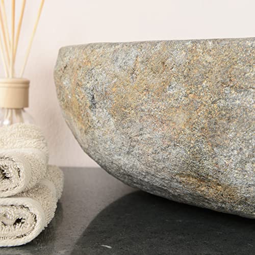 Naturstein-Waschbecken-grau-oval-50-cm-von-WOHNFREUDEN-Steinwaschbecken-mit-Hahnloch-Steinwaschbecken-Badezimmer-Aufsatzwaschbecken-0-3