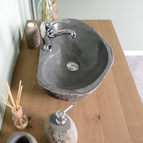 Naturstein-Waschbecken-grau-oval-50-cm-von-WOHNFREUDEN-Steinwaschbecken-mit-Hahnloch-fuer-das-Badezimmer-0-1