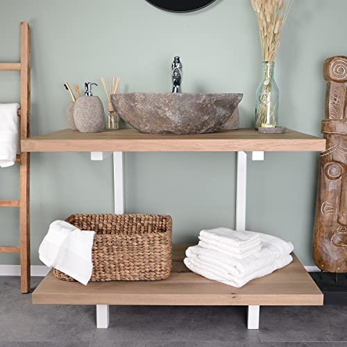 Naturstein-Waschbecken-grau-oval-50-cm-von-WOHNFREUDEN-Steinwaschbecken-mit-Hahnloch-fuer-das-Badezimmer-0-3