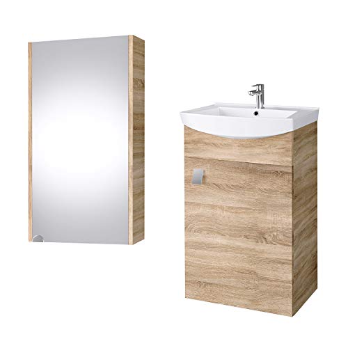 Planetmoebel-Badmoebel-Set-aus-Waschtisch-Waschbecken-Spiegelschrank-Gaeste-Bad-WC-Farbe-Sonoma-Eiche-0