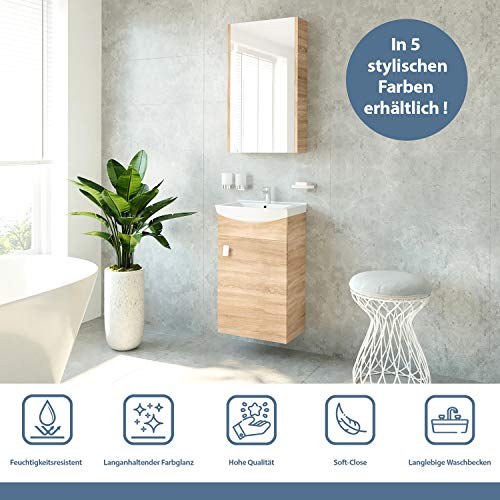 Planetmoebel-Waschbecken-mit-WaschbeckenunterschrankWaschtisch-Unterschrank-45cm-Gaeste-Bad-WC-Sonoma-Eiche-0-0