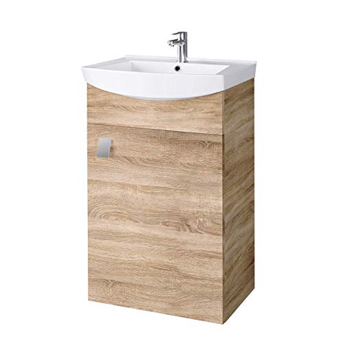 Planetmoebel-Waschbecken-mit-WaschbeckenunterschrankWaschtisch-Unterschrank-45cm-Gaeste-Bad-WC-Sonoma-Eiche-0