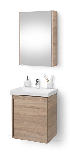 Planetmoebel-Waschbeckenunterschrank-mit-Keramikwaschbecken-Spiegelschrank-50cm-in-Sonoma-Eiche-modernes-Badmoebel-Set-fuer-Badezimmer-WC-0