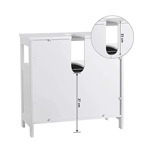 VASAGLE-Waschbeckenunterschrank-Unterschrank-ohne-Waschbecken-viel-Stauraum-Badschrank-mit-Lamellentueren-2-Faecher-60-x-60-x-30-cm-weiss-BBC02WT-0-2