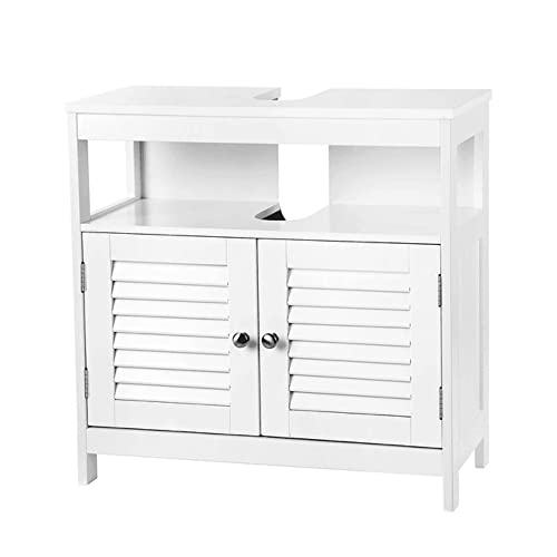 VASAGLE-Waschbeckenunterschrank-Unterschrank-ohne-Waschbecken-viel-Stauraum-Badschrank-mit-Lamellentueren-2-Faecher-60-x-60-x-30-cm-weiss-BBC02WT-0