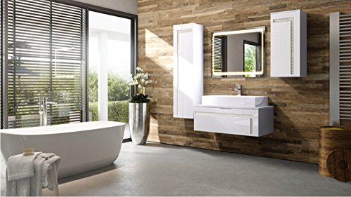 Vladon-Waschtisch-Waschbecken-Unterschrank-Aloha-V2-Korpus-in-Weiss-mattFronten-in-Weiss-Hochglanz-mit-Absetzungen-in-Weiss-Hochglanz-0-0