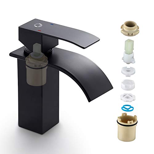 Wasserhahn-Bad-Schwarz-CECIPA-Wasserfall-Wasserhahn-Schwarz-Waschtischarmatur-Wasserfall-Waschbecken-Armatur-Schwarz-Mischbatterie-Waschbecken-mit-Auslauf-Hoehe-84-mm-0-2