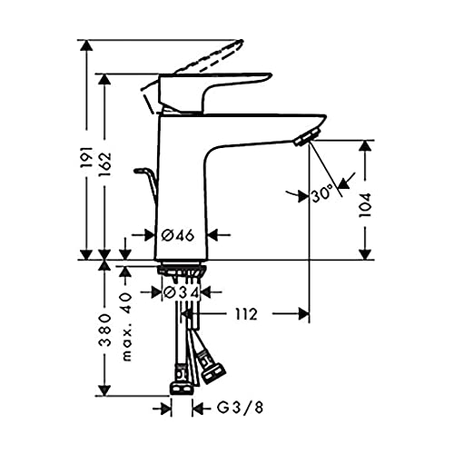 hansgrohe-Waschtischarmatur-Talis-E-Wasserhahn-Bad-mit-Auslauf-Hoehe-110-mm-mit-Zugstange-Badarmatur-wassersparend-Mattschwarz-0-4