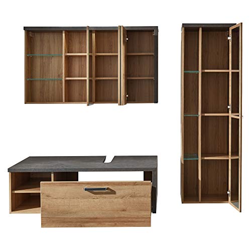 trendteam-Badezimmer-3-teilige-Set-Kombination-Bay-186-x-160-x-53-cm-in-Korpus-Beton-Stone-Dekor-Front-Eiche-Riviera-Honig-mit-viel-Stauraum-0-1